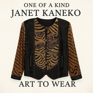 Janet Kaneko Vintage Art Jacket Embroidery, Velvet,Silk, beading - One of a Kind